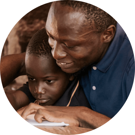 Community health worker with a patient